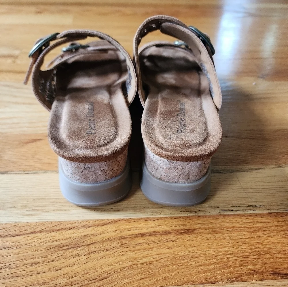 Pierre Dumas slip on cork straw sandals Size 8.5